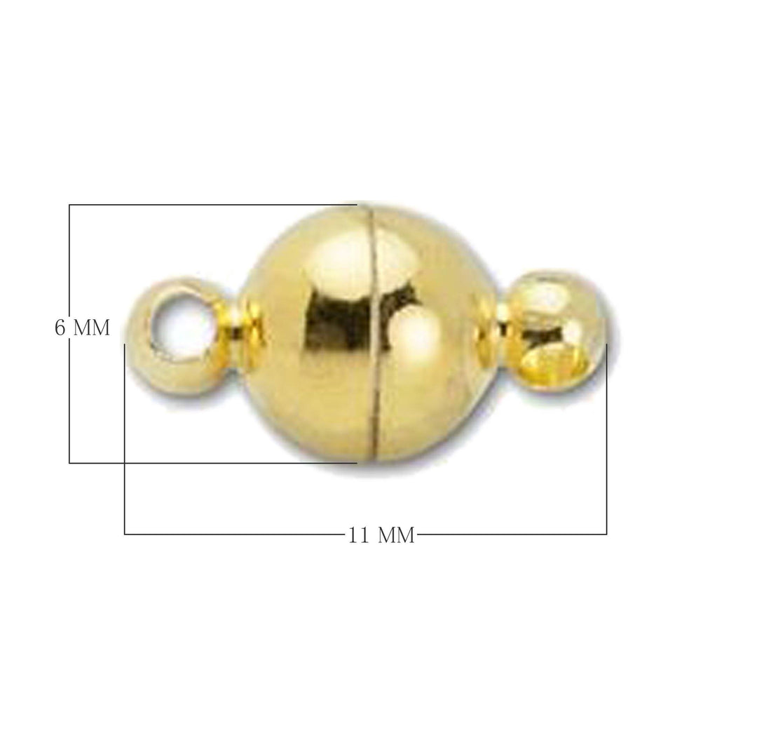 CG-509 18K Gold Overlay Single Hole Magnetic Clasps Beads Bali Designs Inc 