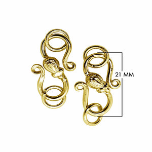 CG-527 18K Gold Overlay ''S'' Hook Beads Bali Designs Inc 