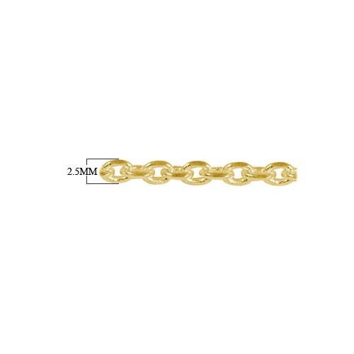 18K Gold Overlay Over Copper fine beading chain handcrafted in India and sold per foot for professional jewelry making use