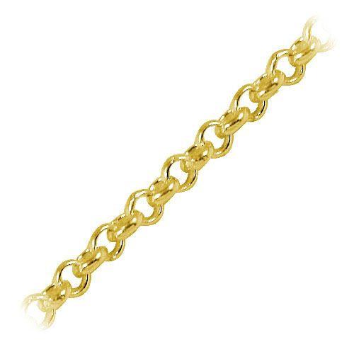 18K Gold Overlay Over Copper rounded link chain handcrafted in India and sold per foot for professional jewelry making use