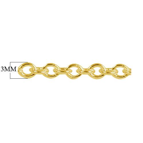 CHG-103-3MM 18K Gold Overlay Beading & Extender Chain Beads Bali Designs Inc 