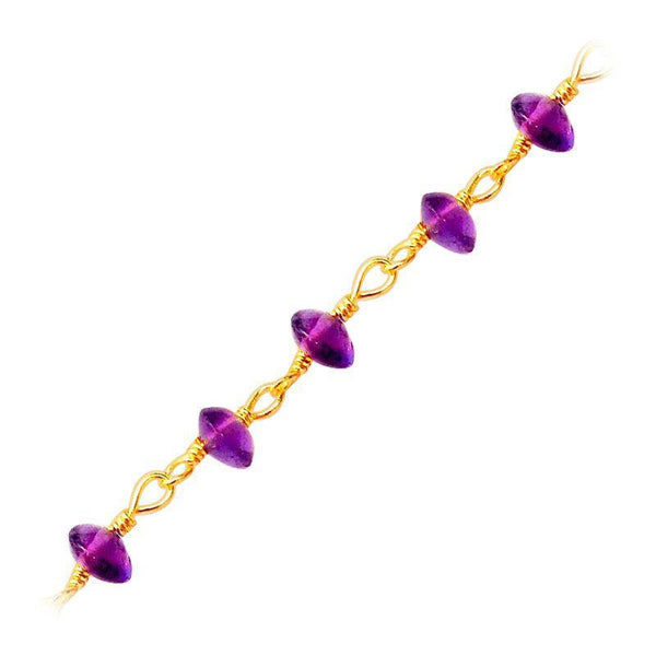 CHG-110-AM 18K Gold Overlay Beading & Extender Amethyst Chain Beads Bali Designs Inc 