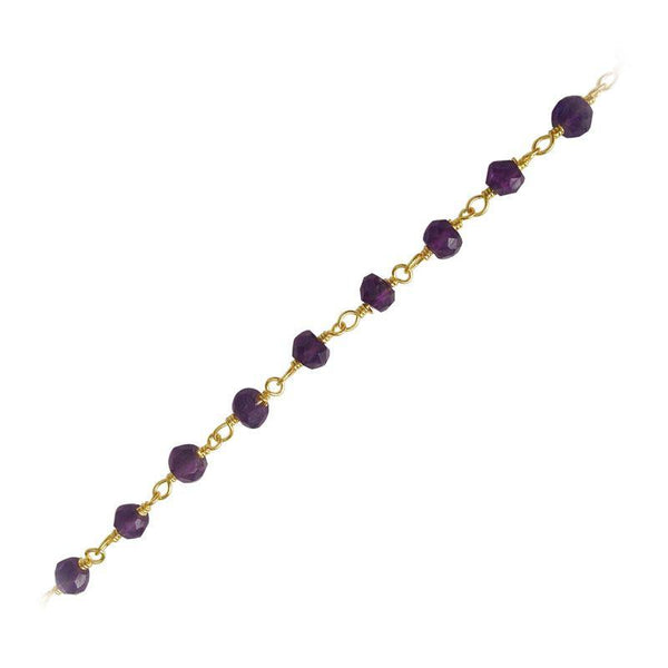 CHG-111-AM 18K Gold Overlay Beading & Extender Amethyst Chain Beads Bali Designs Inc 