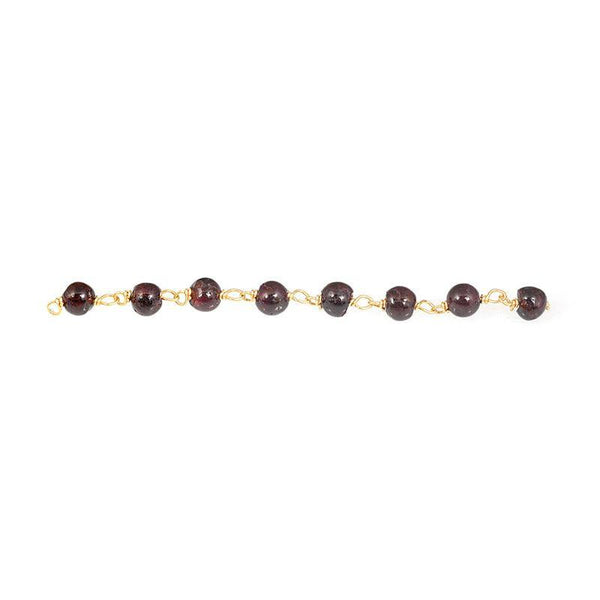 CHG-126-GA 18K Gold Overlay Beading & Extender Garnet Chain Beads Bali Designs Inc 