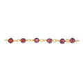 18K Gold Overlay Over Copper Red Garnet Quartz faceted beaded chain handcrafted in India and sold per foot for jewelry making