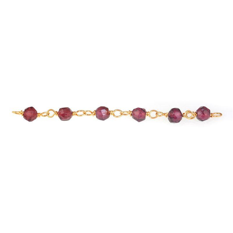 CHG-127-GA 18K Gold Overlay Beading & Extender Garnet Chain Beads Bali Designs Inc 