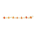 18K Gold Overlay Over Copper Carnelian chip beaded chain handcrafted in India and sold per foot for jewelry making use