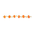 18K Gold Overlay Over Copper Carnelian faceted rondelle beaded chain handcrafted in India and sold per foot for jewelry making use