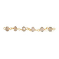18K Gold Overlay Over Copper beaded Smokey Quartz chain with faceted round stones designed for wholesale jewelry manufacturing and bulk production use