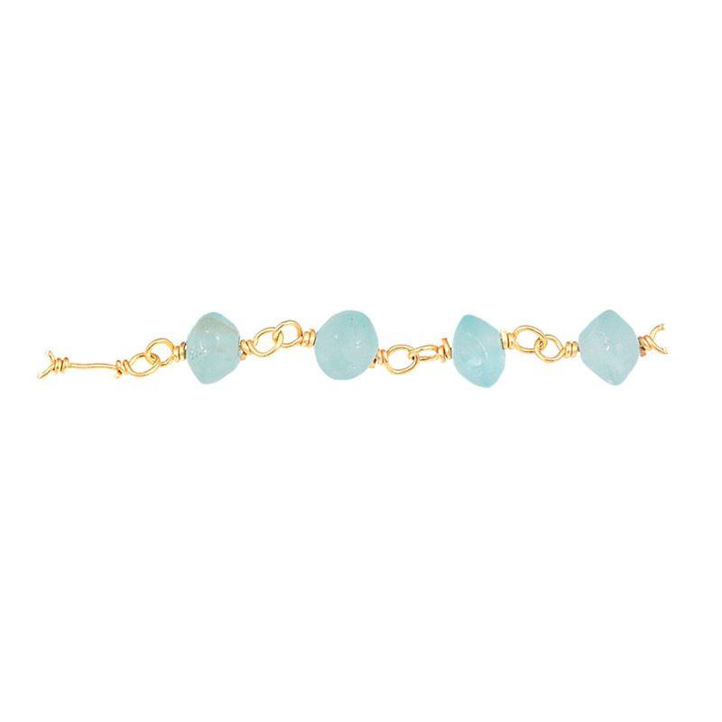 18K Gold Overlay Over Copper beaded Appetite chain with smooth rounded stones designed for wholesale jewelry manufacturing and bulk production requirements
