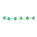 18K Gold Overlay Over Copper beaded Green Onyx chain with faceted round stones designed for wholesale jewelry manufacturing and bulk production applications