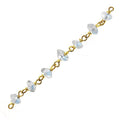 18K Gold Overlay Over Copper beaded Crystal chain with smooth freeform stones designed for wholesale jewelry manufacturing and bulk production applications