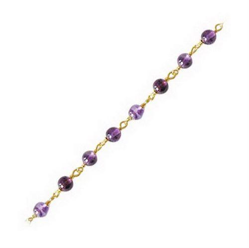 CHG-160-AM 18K Gold Overlay Beading & Extender Amethyst Chain Beads Bali Designs Inc 