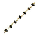 18K Gold Overlay Over Copper beaded Black Onyx chip chain with smooth organic stones designed for wholesale jewelry manufacturing and bulk production applications