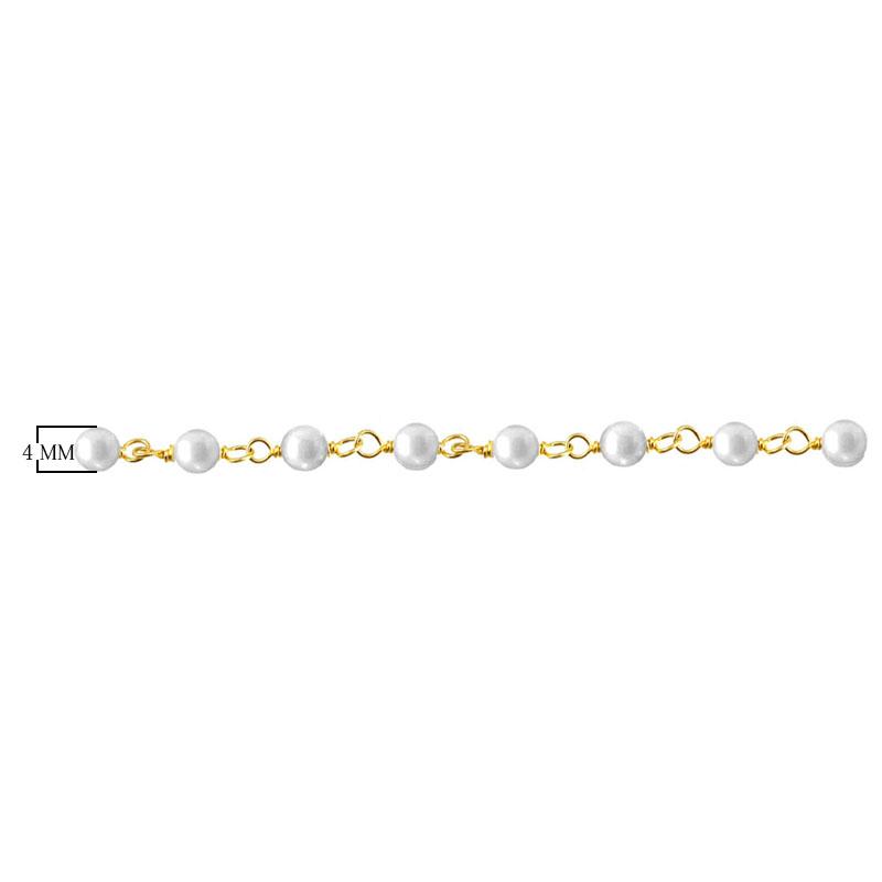 18K Gold Overlay Over Copper beaded Mabe Pearl chain with smooth round stones designed for wholesale jewelry manufacturing and bulk production applications