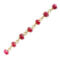 18K Gold Overlay Over Copper beaded Ruby Quartz chain with faceted round stones designed for wholesale jewelry manufacturing and bulk production applications
