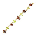18K Gold Overlay Over Copper mixed Red Garnet Quartz and Peridot Quartz chip chain with organic stone shapes designed for wholesale jewelry manufacturing applications