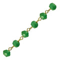 18K Gold Overlay Over Copper beaded Emerald chain with faceted round stones designed for wholesale jewelry manufacturing and bulk production applications