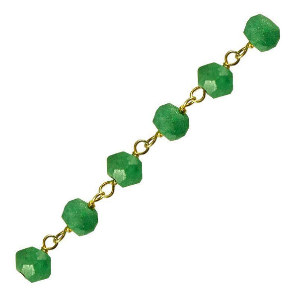 CHG-177-EM 18K Gold Overlay Beading & Extender Emerald Chain Beads Bali Designs Inc 