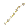 18K Gold Overlay Over Copper Rainbow Moonstone rectangular beaded chain with polished links designed for bulk jewelry manufacturing and commercial production use