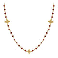 CHG-197-GA-18" 18K Gold Overlay Necklace With Garnet Beads Bali Designs Inc 