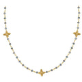 CHG-197-LB-18" 18K Gold Overlay Necklace With Labradorite Beads Bali Designs Inc 