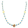 CHG-197-TU-OM-18" 18K Gold Overlay Necklace With Turquoise Beads Bali Designs Inc 