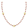 CHG-198-GA-18" 18K Gold Overlay Necklace With Garnet Beads Bali Designs Inc 