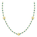 CHG-198-GO-18" 18K Gold Overlay Necklace With Green Onyx Beads Bali Designs Inc 
