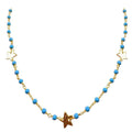 CHG-198-TU-18" 18K Gold Overlay Necklace With Turquoise Beads Bali Designs Inc 
