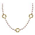 CHG-199-GA-18" 18K Gold Overlay Necklace With Garnet Beads Bali Designs Inc 