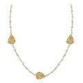 CHG-200-RM-18" 18K Gold Overlay Necklace With Rainbow Moonstone Beads Bali Designs Inc 
