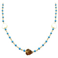 CHG-200-TU-18" 18K Gold Overlay Necklace With Turquoise Beads Bali Designs Inc 