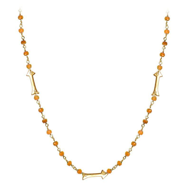 CHG-203-CN-18" 18K Gold Overlay Necklace With Carnelian Beads Bali Designs Inc 