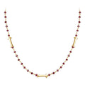 CHG-203-GA-18" 18K Gold Overlay Necklace With Garnet Beads Bali Designs Inc 