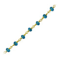 Blue topaz quartz 4mm beaded chain extender with polished 18K Gold Overlay Over Copper designed for wholesale jewelry making and component supply
