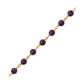 18K Gold Overlay Over Copper Amethyst Quartz beading extender chain with faceted purple beads crafted for wholesale jewelry making use