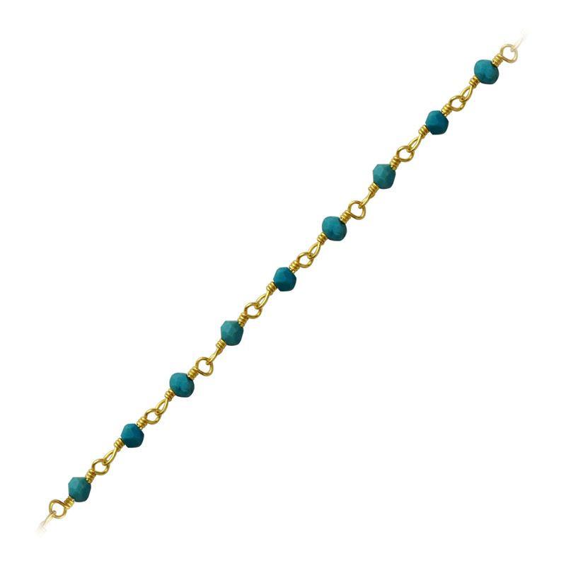 CHG-222-TQ 18K Gold Overlay Beading & Extender Turquoise Beads Bali Designs Inc 
