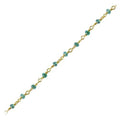 18K Gold Overlay Over Copper Green Onyx beading extender chain with evenly spaced faceted beads created for wholesale jewelry manufacturing and assembly use