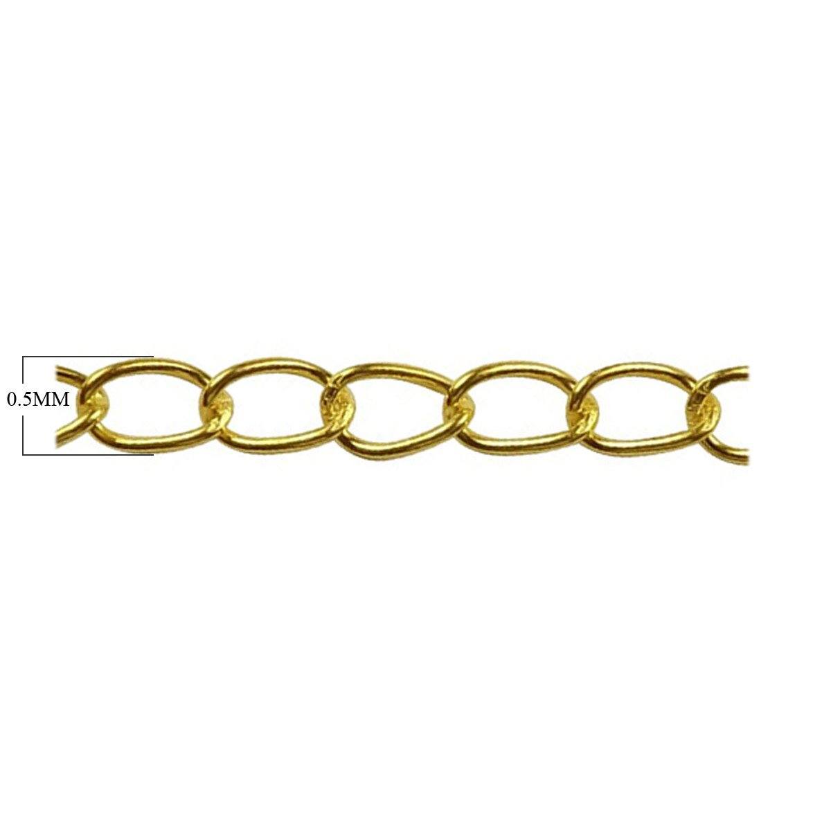 18K Gold Overlay Over Copper beading and extender chain with polished oval links crafted for wholesale jewelry manufacturing and professional assembly use