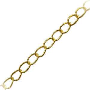 18K Gold Overlay Over Copper beading and extender chain with polished oval links crafted for wholesale jewelry manufacturing and professional assembly use