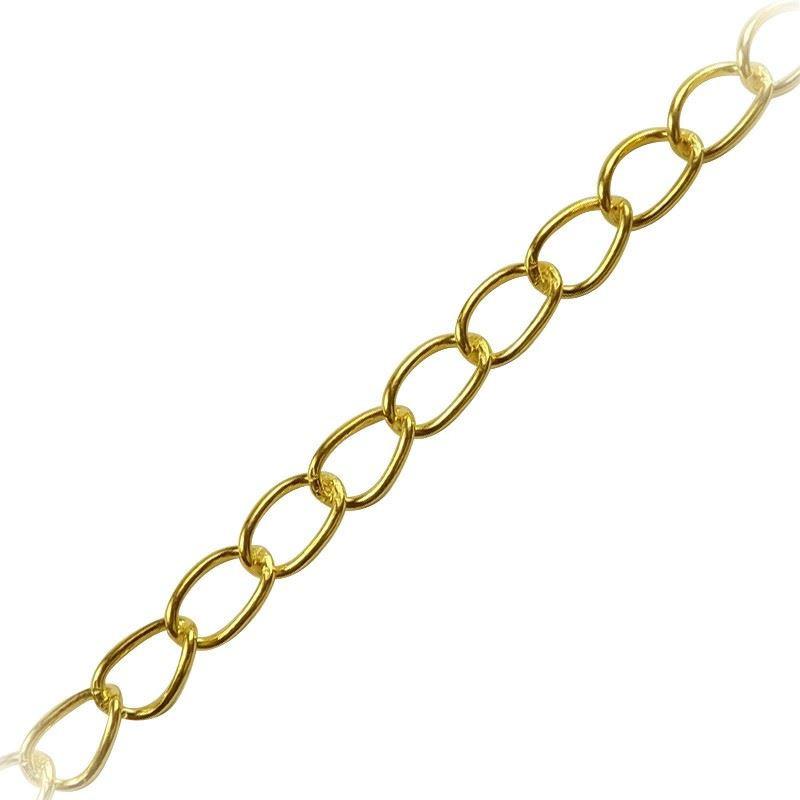 18K Gold Overlay Over Copper beading and extender chain with polished oval links crafted for wholesale jewelry manufacturing and professional assembly use