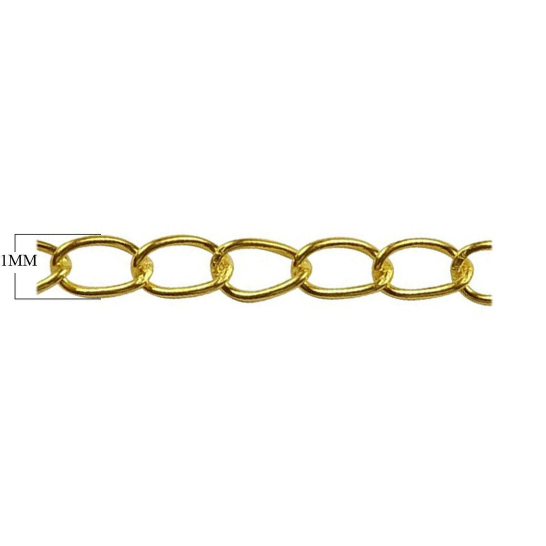 CHG-229-1MM 18K Gold Overlay Beading & Extender Chain Beads Bali Designs Inc 