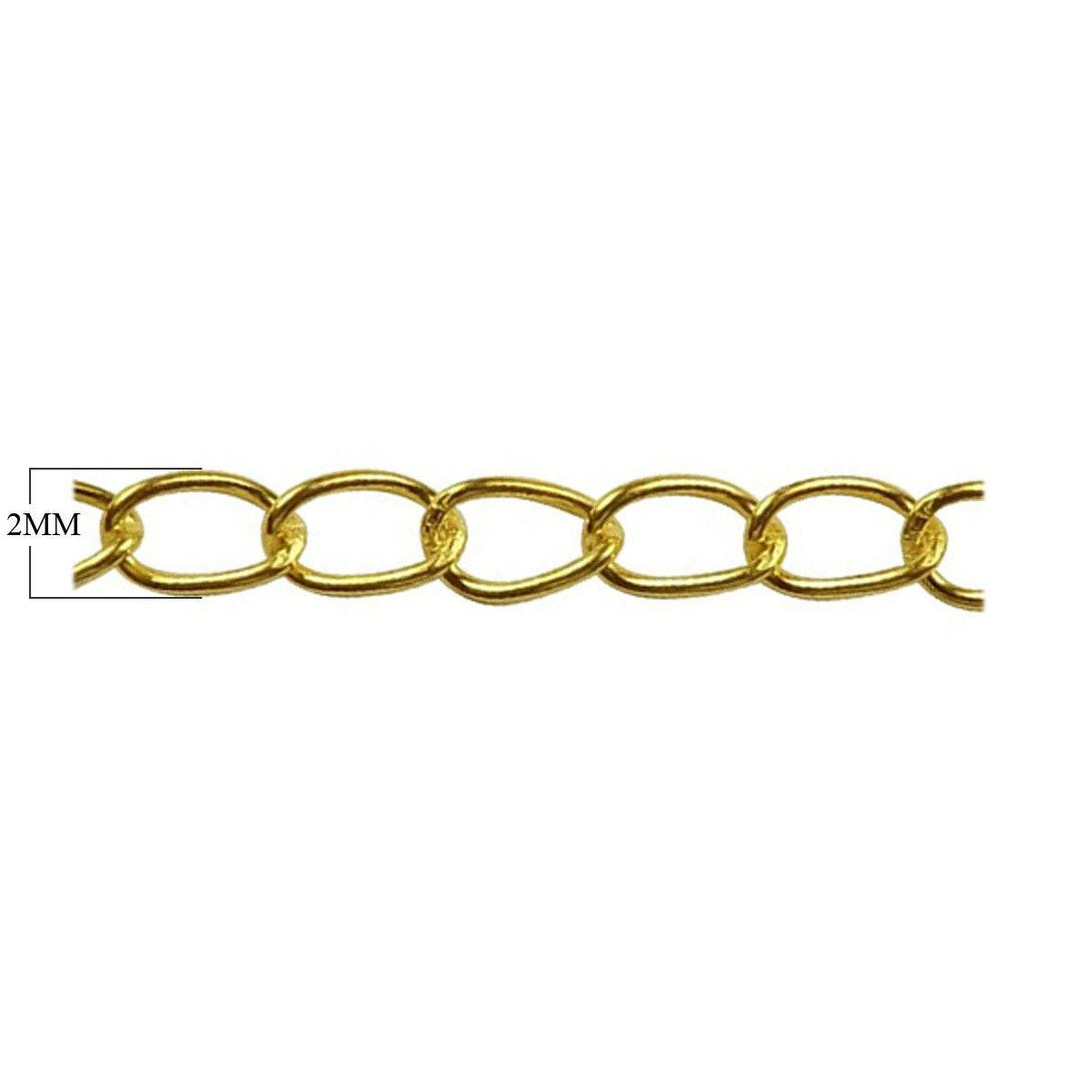 CHG-229-2MM 18K Gold Overlay Beading & Extender Chain Beads Bali Designs Inc 