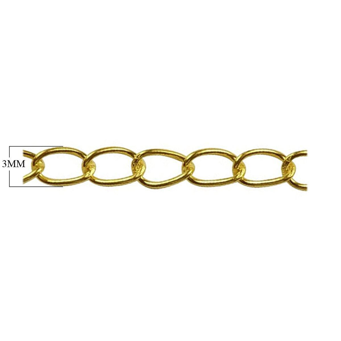 CHG-229-3MM 18K Gold Overlay Beading & Extender Chain Beads Bali Designs Inc 