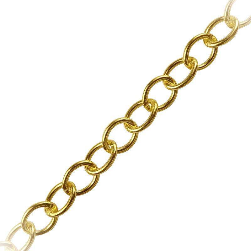 18K Gold Overlay Over Copper beading and extender chain with polished oval interlinked links designed for wholesale jewelry manufacturing and professional assembly use