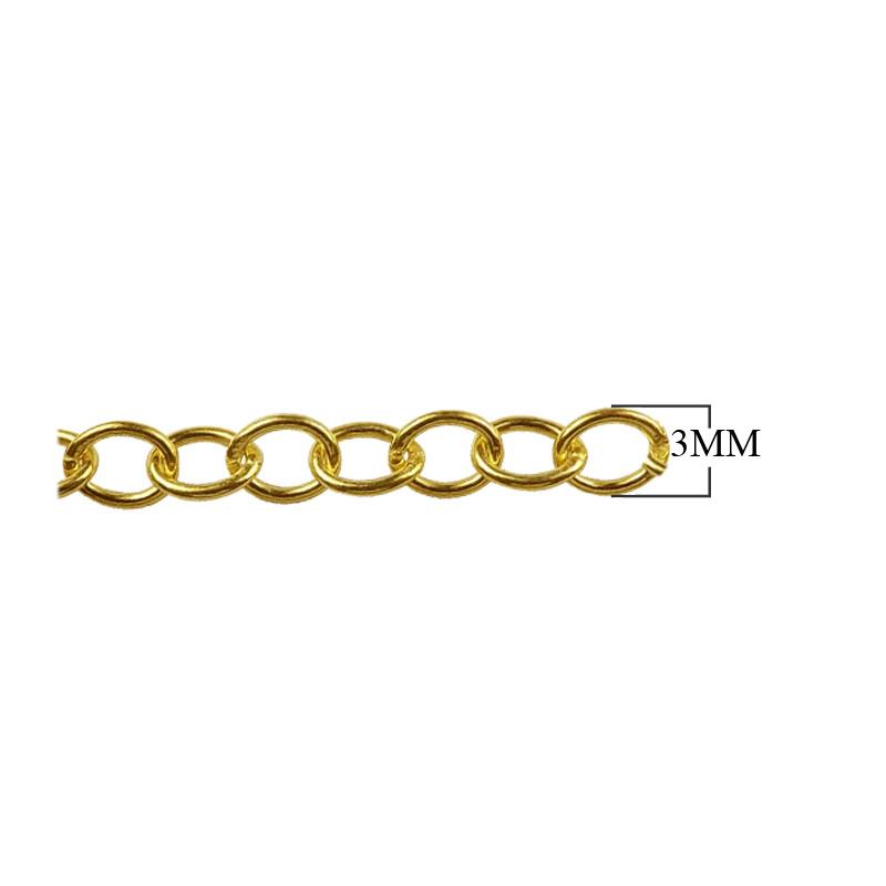 CHG-231-3MM 18K Gold Overlay Beading & Extender Chain Beads Bali Designs Inc 