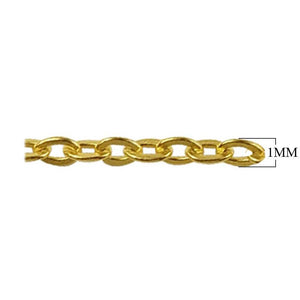 18K Gold Overlay Over Copper beading and extender cable chain featuring polished round cable links, multiple size options, and durable construction for wholesale jewelry manufacturing use