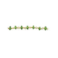 18K Gold Overlay Over Copper beaded chain with Green Quartz featuring uniform spacing and consistent color flow for wholesale jewelry manufacturing and bulk production