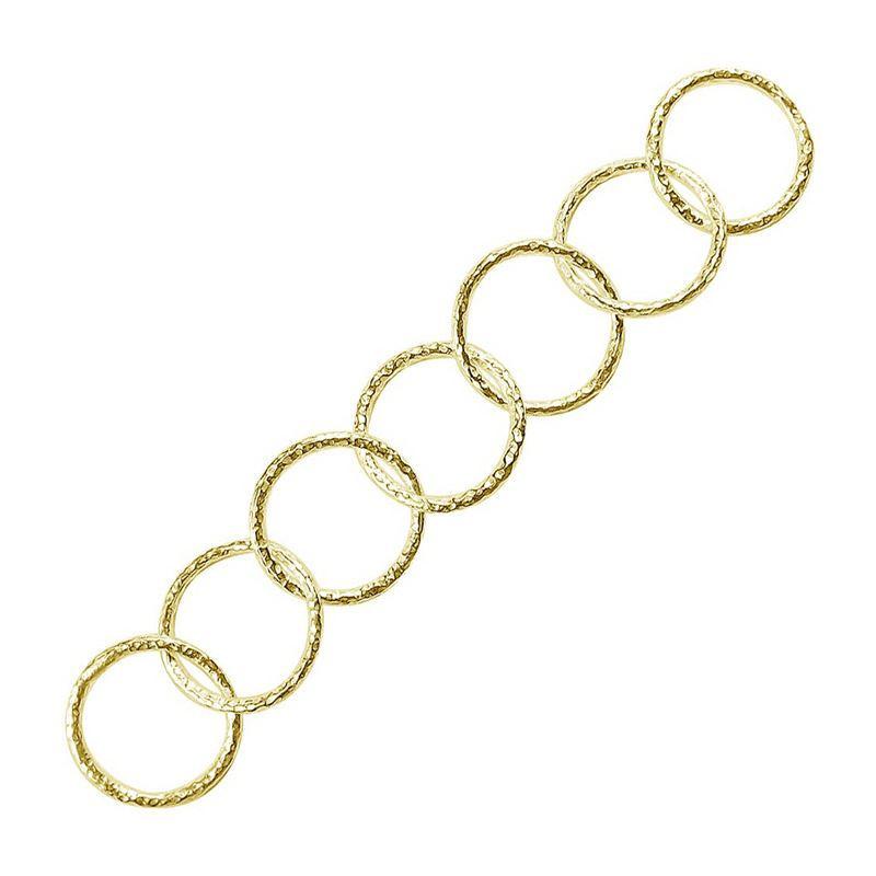 18K Gold Overlay Over Copper round ring link chain featuring uniform circular links and textured finish designed for symmetrical wholesale jewelry manufacturing applications